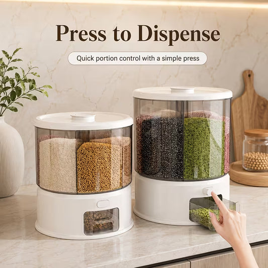 360° Rotating Dry Food Dispenser – Smart Kitchen Storage Organizer