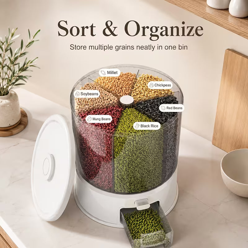 360° Rotating Dry Food Dispenser – Smart Kitchen Storage Organizer