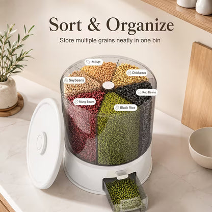 360° Rotating Dry Food Dispenser – Smart Kitchen Storage Organizer