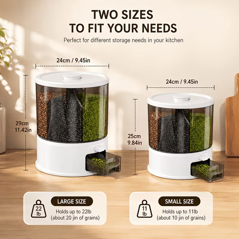 360° Rotating Dry Food Dispenser – Smart Kitchen Storage Organizer