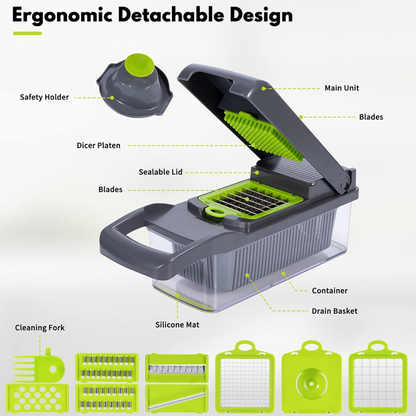 5-in-1 Multifunctional vegetable cutter &slicer fast &easy kitchen chopper
